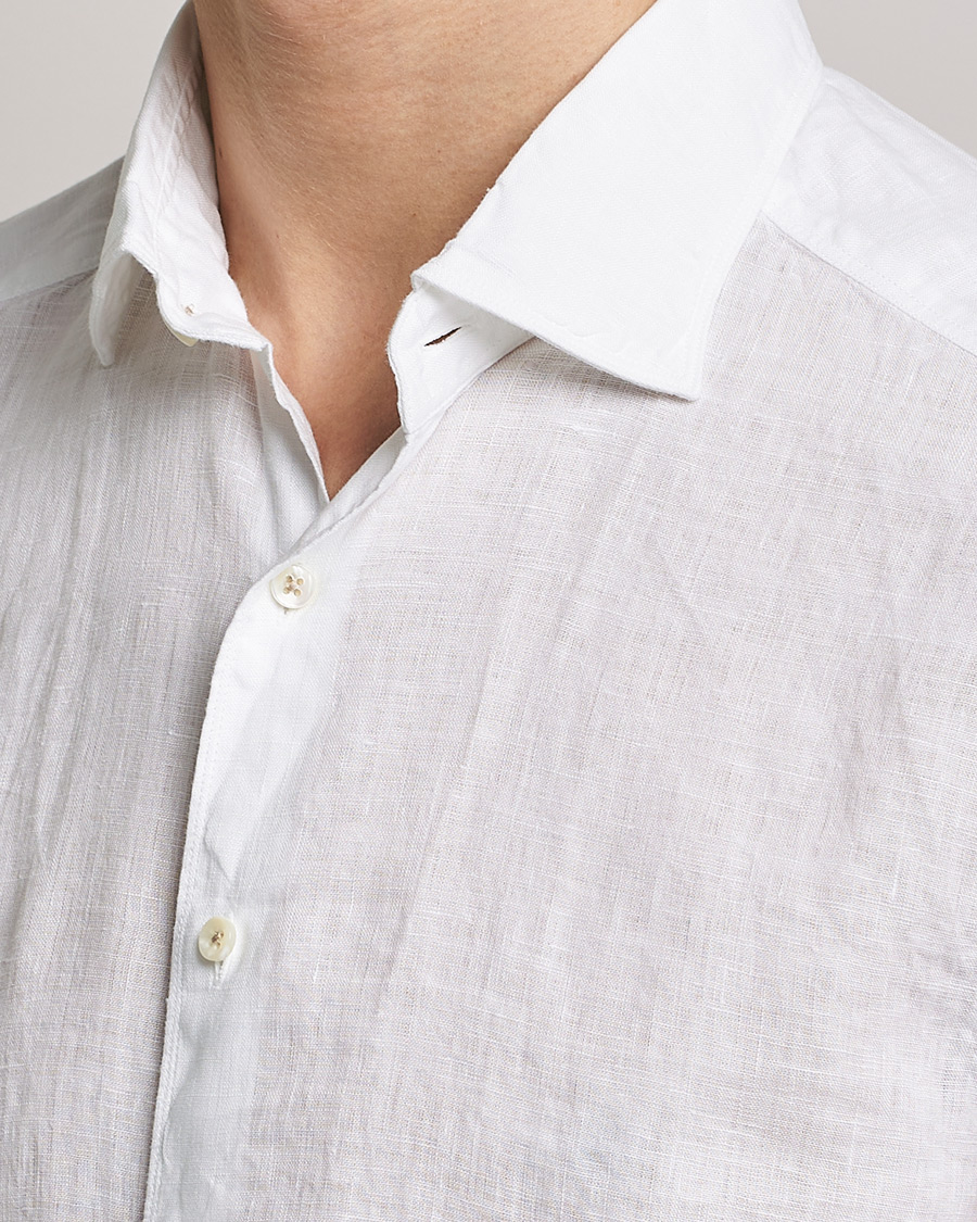 Stenströms Slimline Cut Away Linen Shirt White