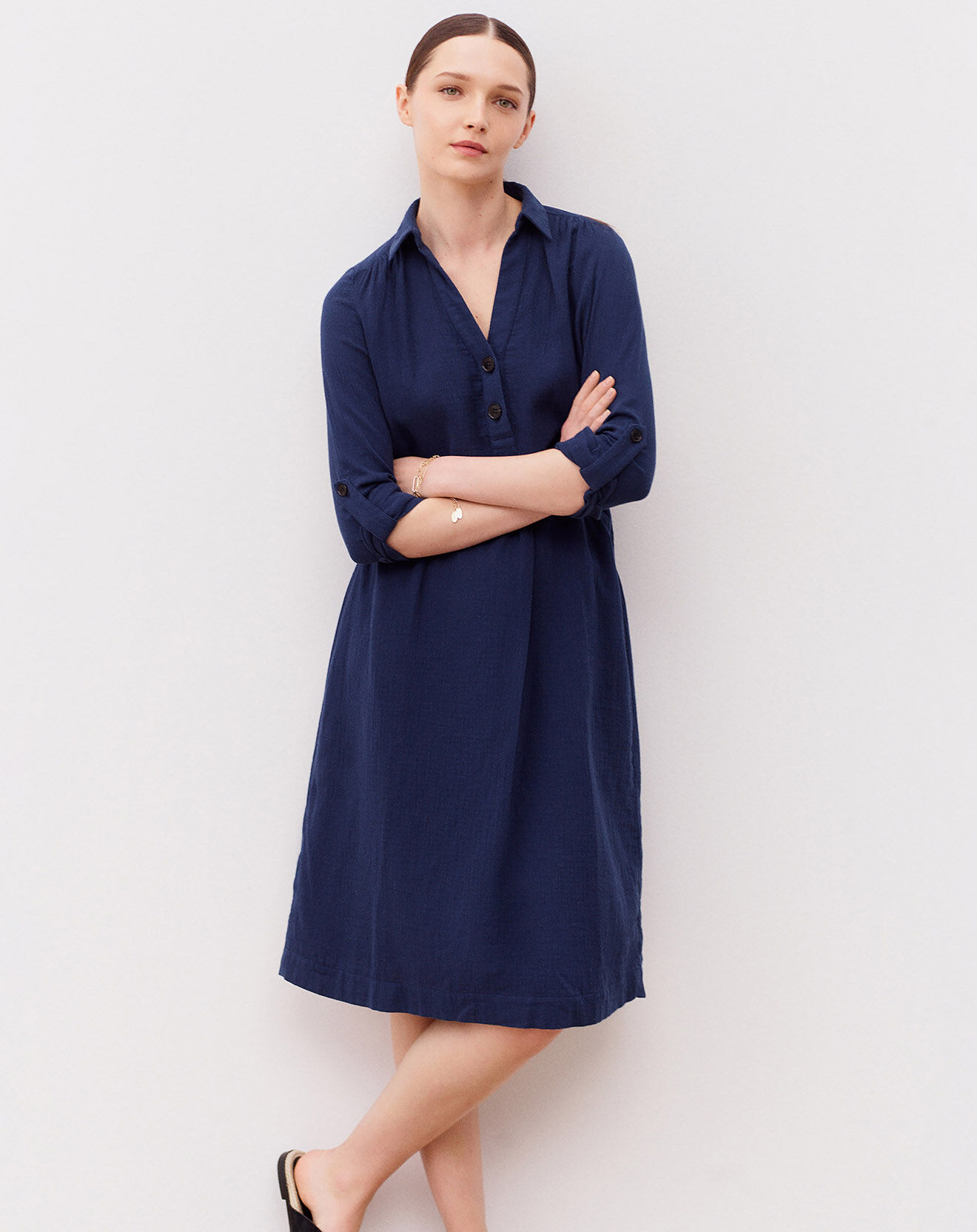 Caroll Robe en Gaze de Coton Betina indigo