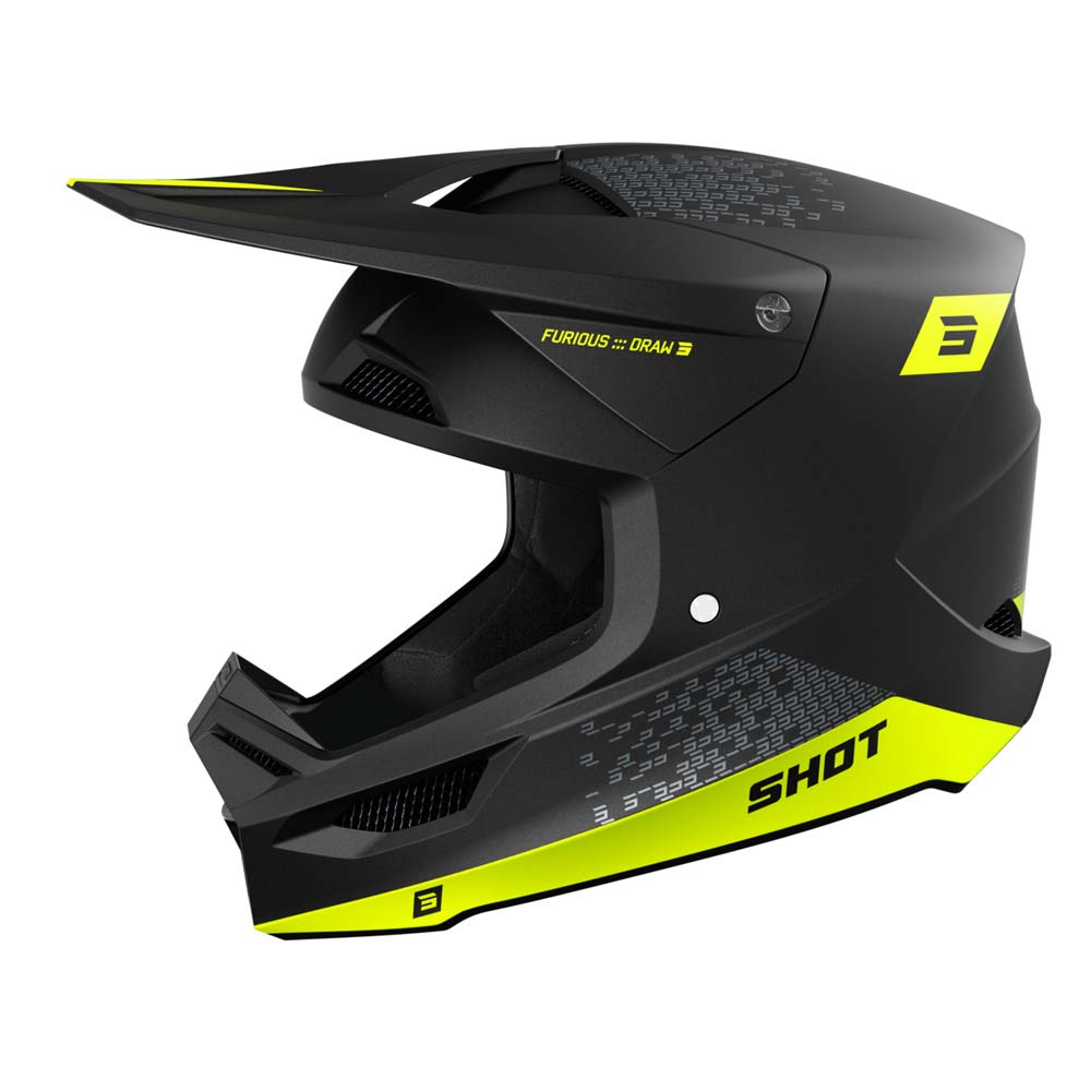 Shot - Casque Furious Draw Noir / Jaune fluo / Mat