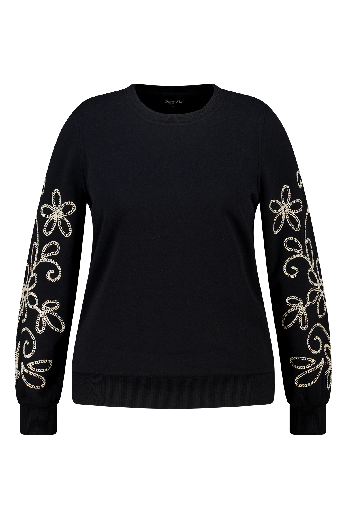 Sweater met broderie details Zwart