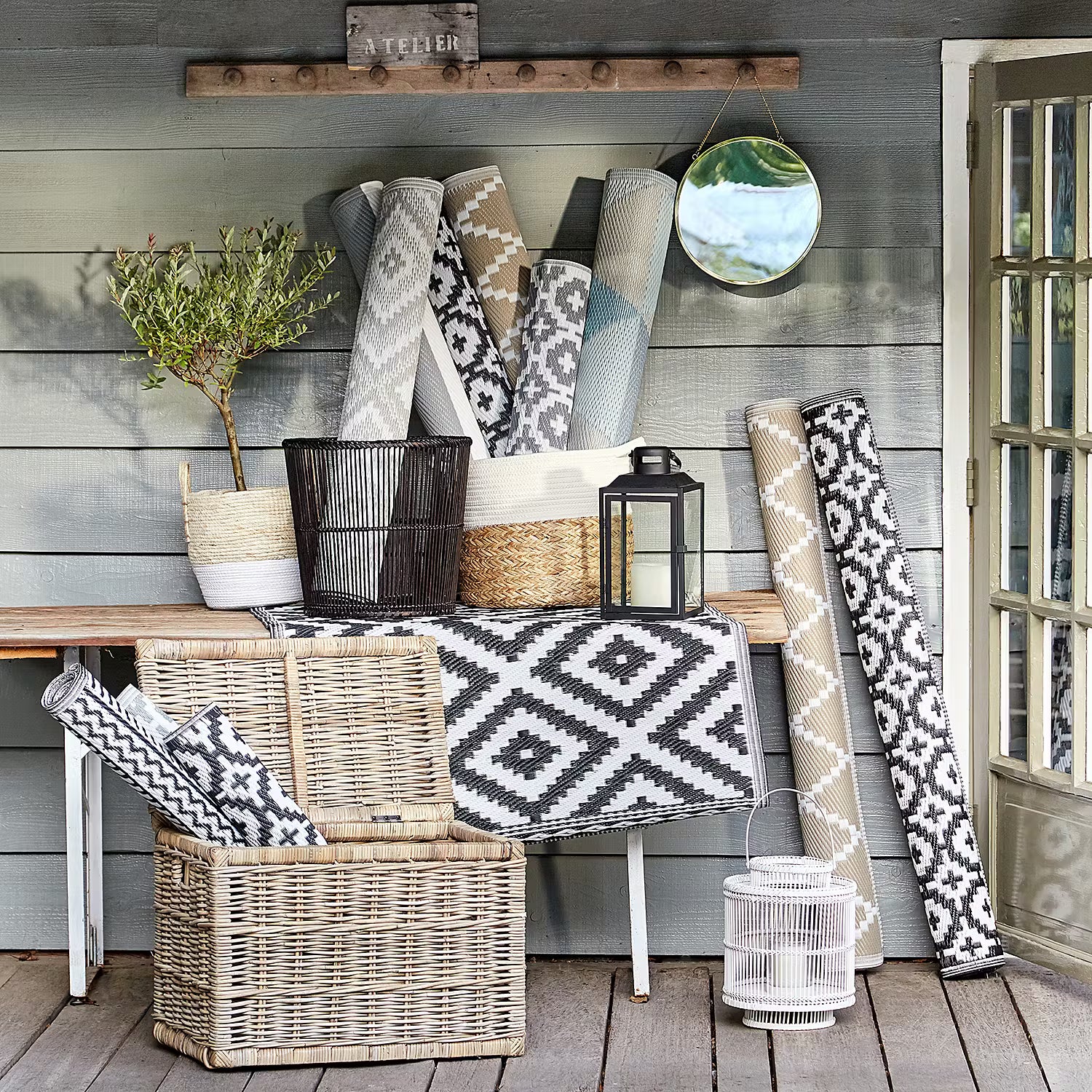 COLOUR CLASH In-/Outdoorteppich Mosaik