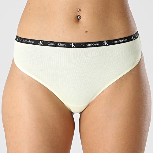 Lot De 2 Strings Femme QD3990E Noir Jaune