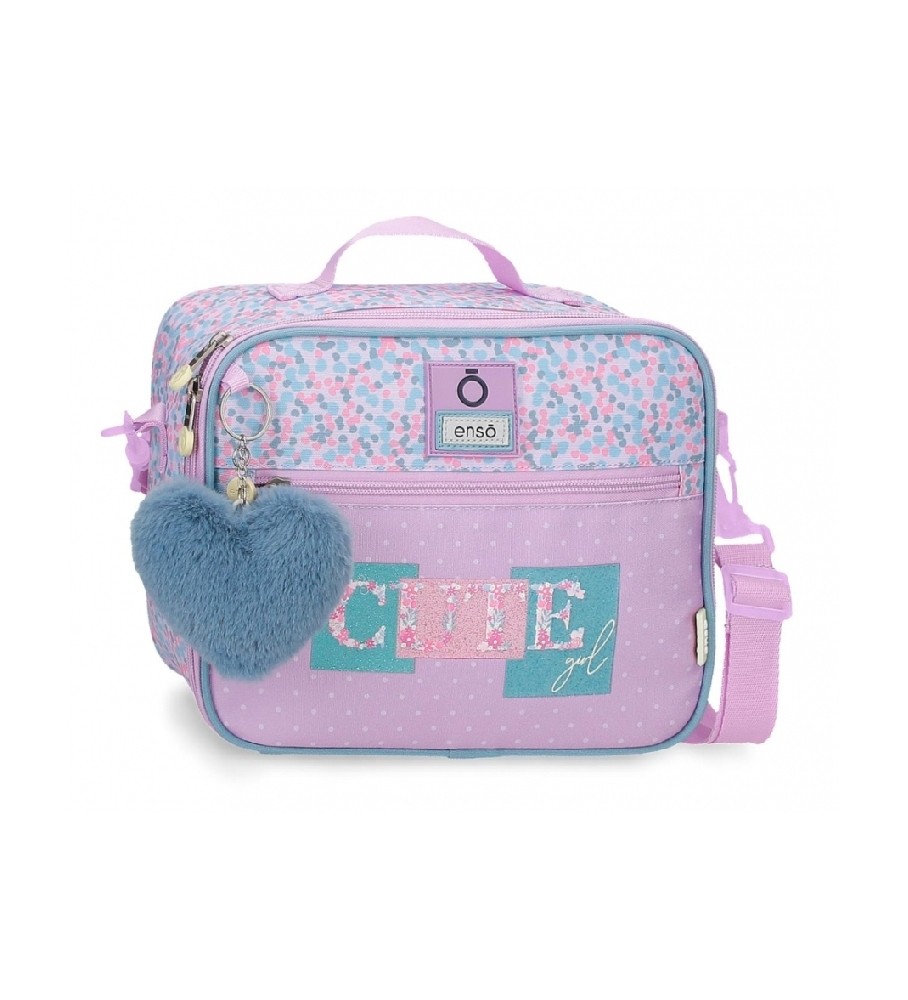 Bolsa Térmica Enso para Ombro, Estilo Menina, Ajustável, Lilás - 25x21x11cm -