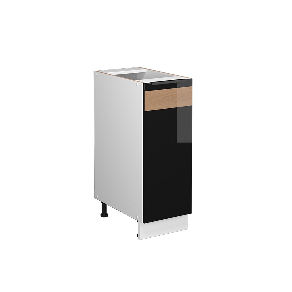 Vicco Apothekerunterschrank Küchenschrank Küchenmöbel Fame-Line Weiß Schwarz Eiche 30 cm modern Hochglanz