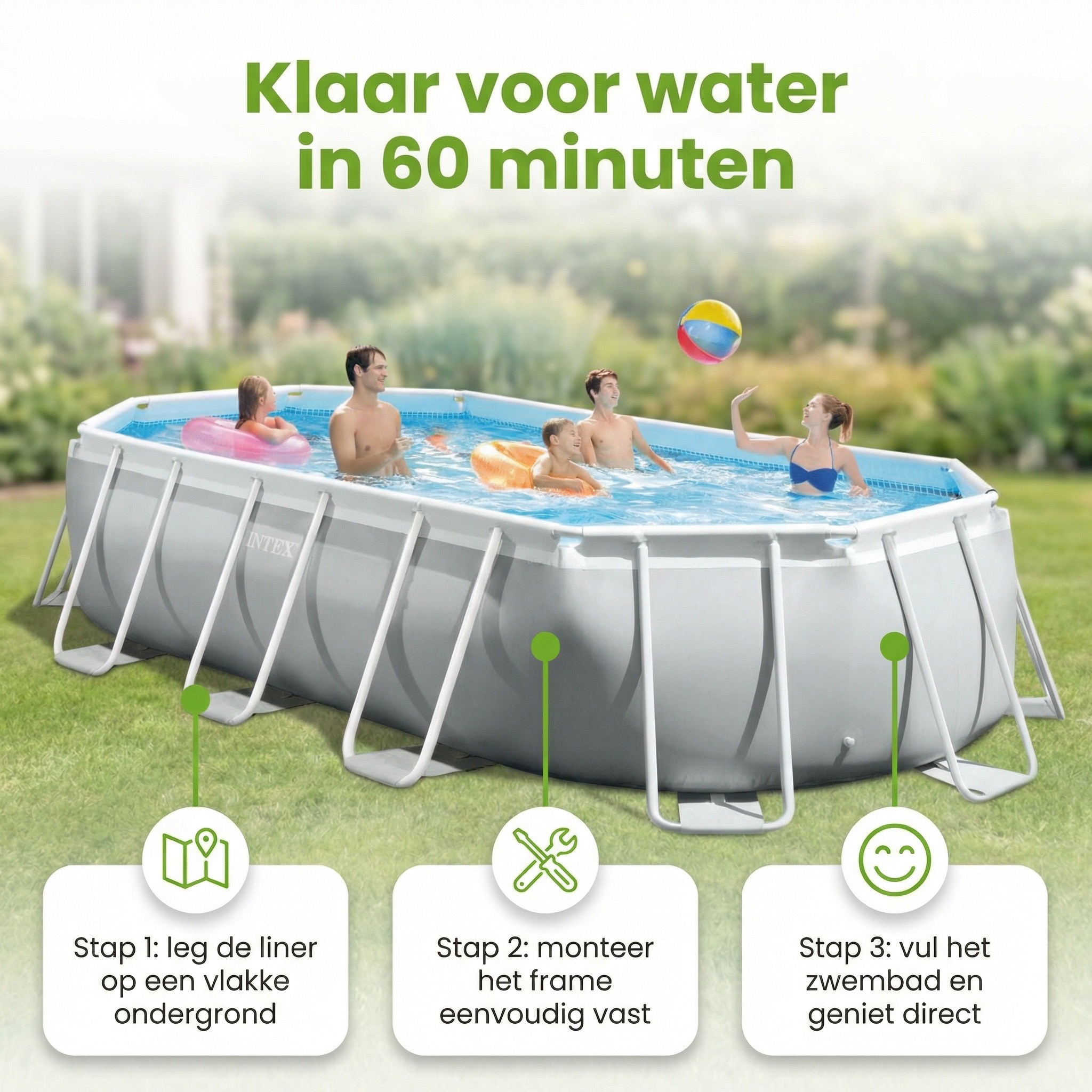 Intex prism frame 503x274x122cm zwembad – 6-delig