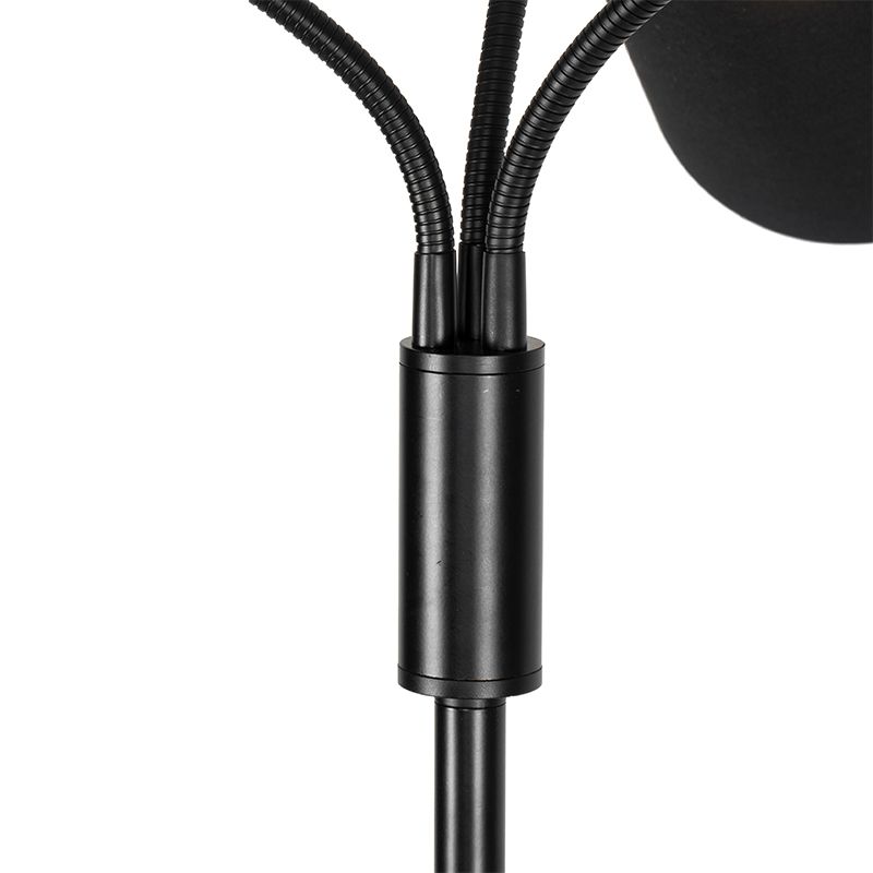 Moderne vloerlamp zwart 3-lichts - Carmen