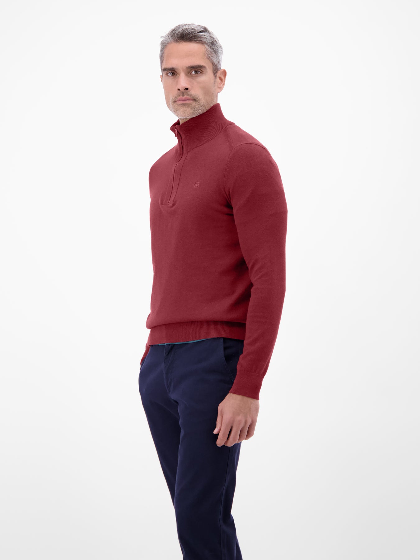 Flachstrickpullover mit Troyerkragen