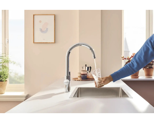 GROHE keukenkraan met filterfunctie GROHE BLUE PURE chroom 30593000