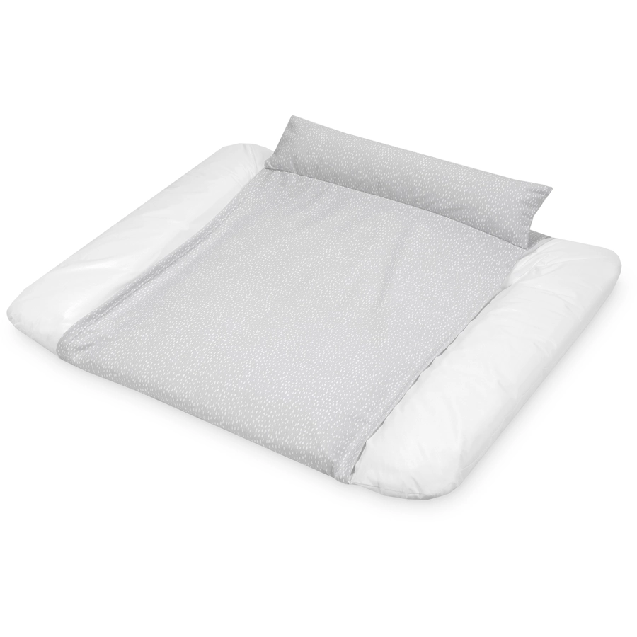 JULIUS ZÖLLNER Jersey Bezug Loop Comfy für Wickelauflagen Softy Tiny Squares Grey 85 x 75 cm