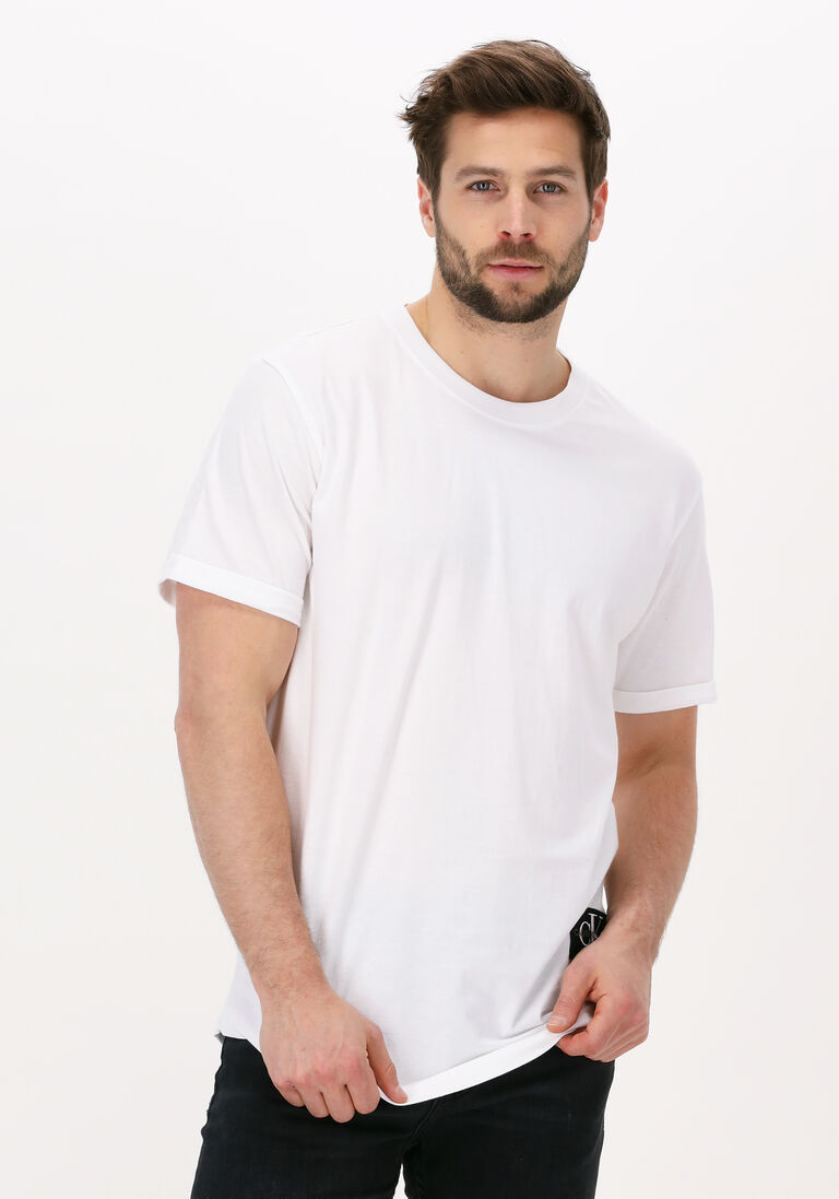 CALVIN KLEIN witte calvin klein t-shirt badge turn up sleeve