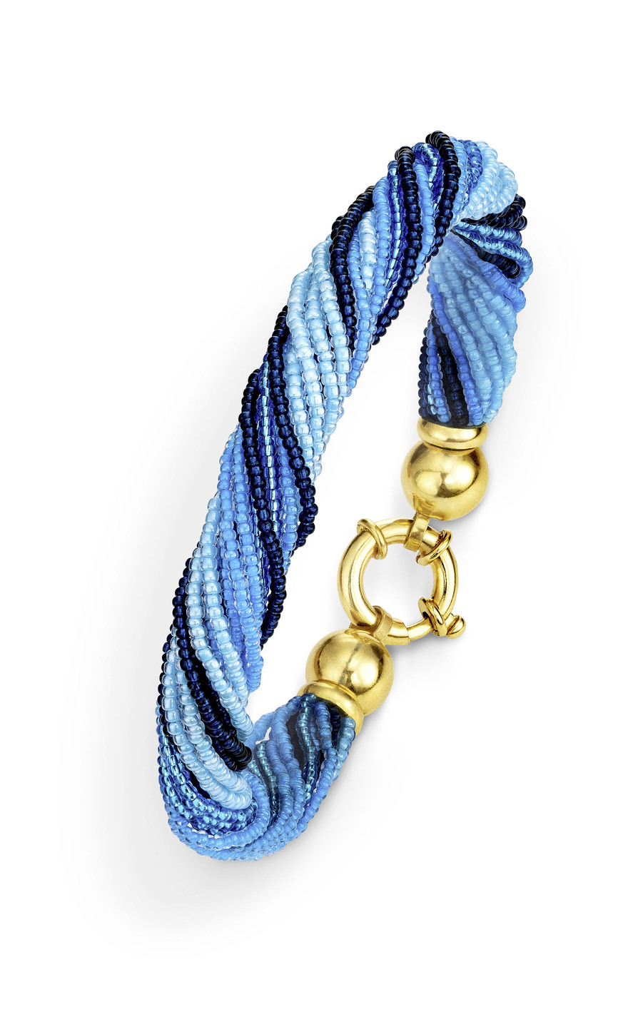 Armband mit Muranoglas in Blautönen