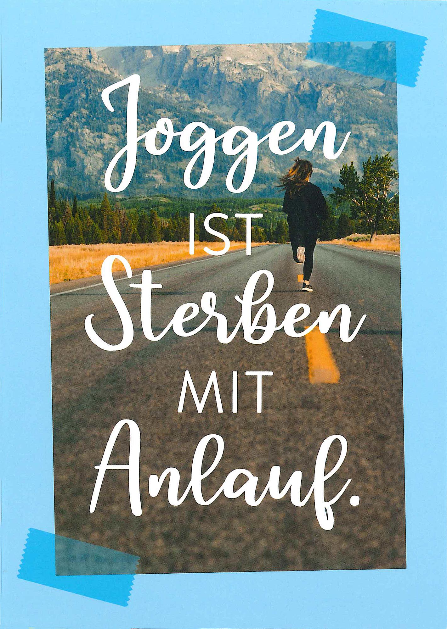 Postkarte 'Joggen ist Sterben mit Anlauf' günstig bestellen