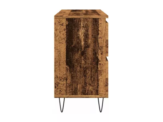 Armoire de salle de bain vieux bois 80x33x60 cm bois ingénierie