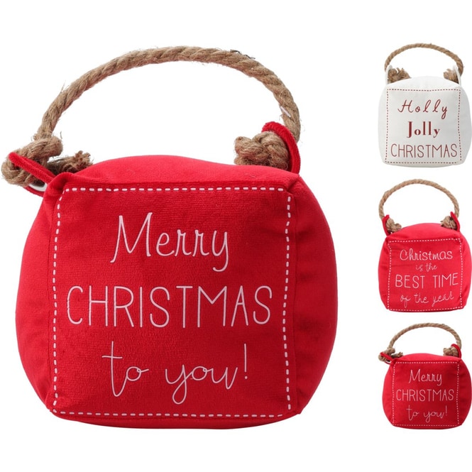 Türstopper - mit Christmas Schriftzug - ca. 13 x 13 x 13 cm