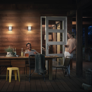 Philips wandlamp Python antraciet met bewegingssensor