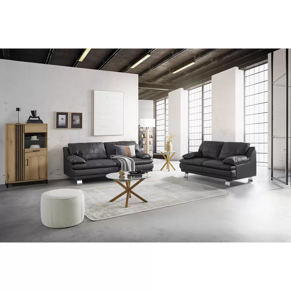2er Sofa Salerno Schwarz