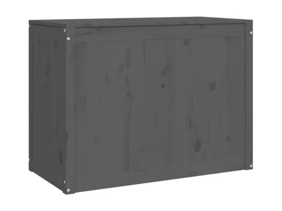 Boîte à linge Gris 88,5x44x66 cm Bois massif de pin