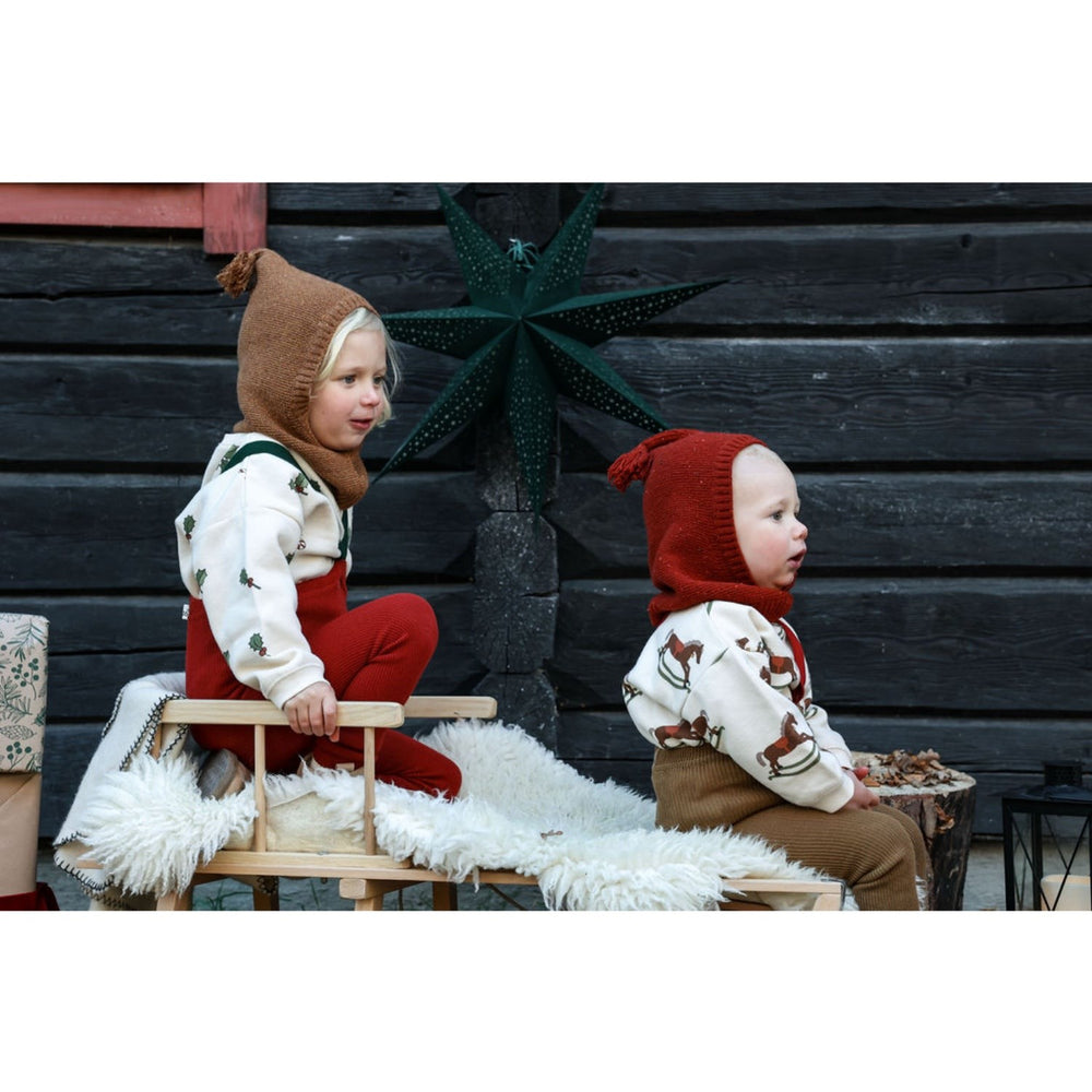 Køb Silly Silas Maple Leaf With Dark Forest Green Footless Strømpebukser Christmas Edition