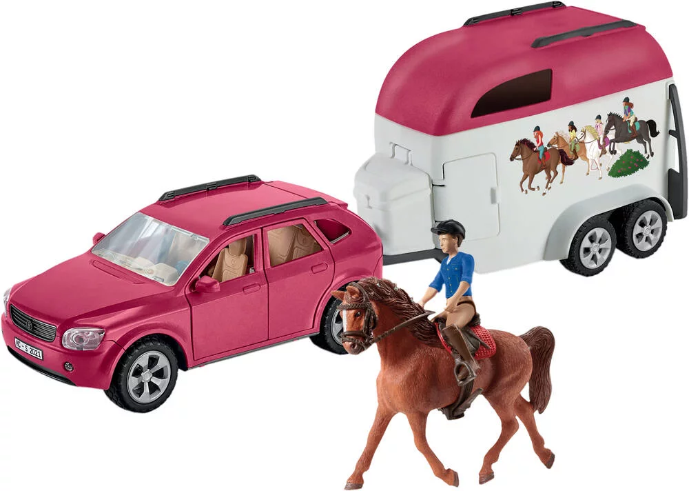 VOITURE AVEC REMORQUE POUR CHEVAUX