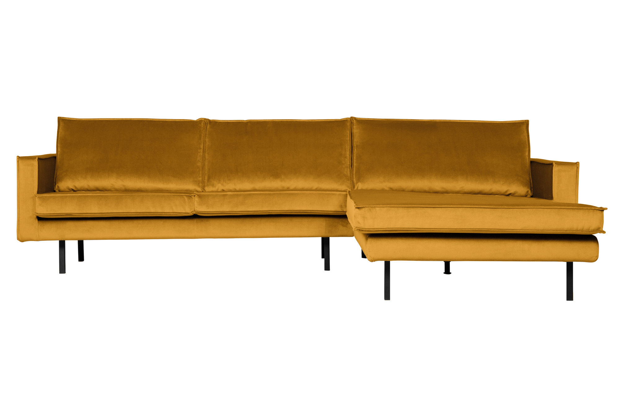 BePureHome chaise longue Rodeo velvet Rechts - Oker