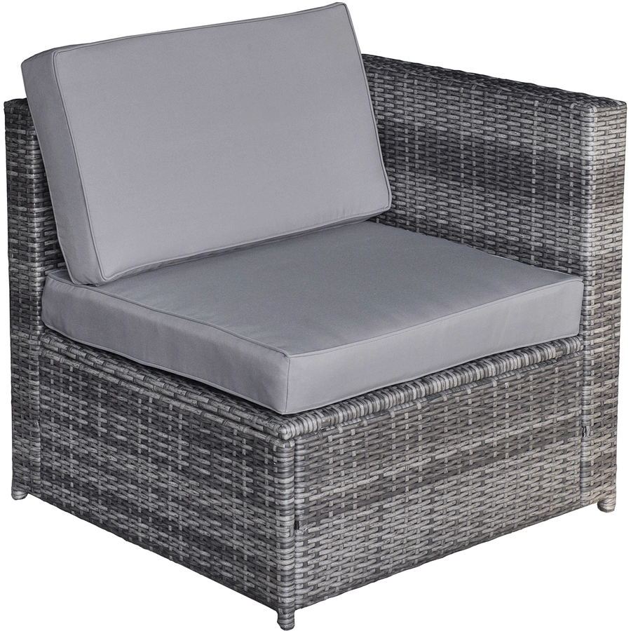 Outsunny Polyrattan Gartengarnitur als 8-teiliges Set grau