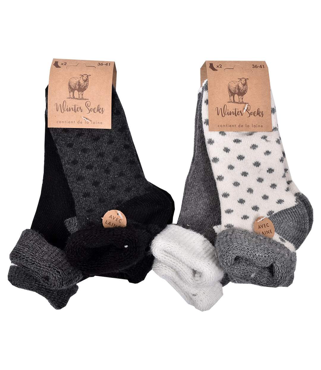 Chaussettes Femme WINTER SOCKS Pack de 4 Paires 0532 LAINE REVERS