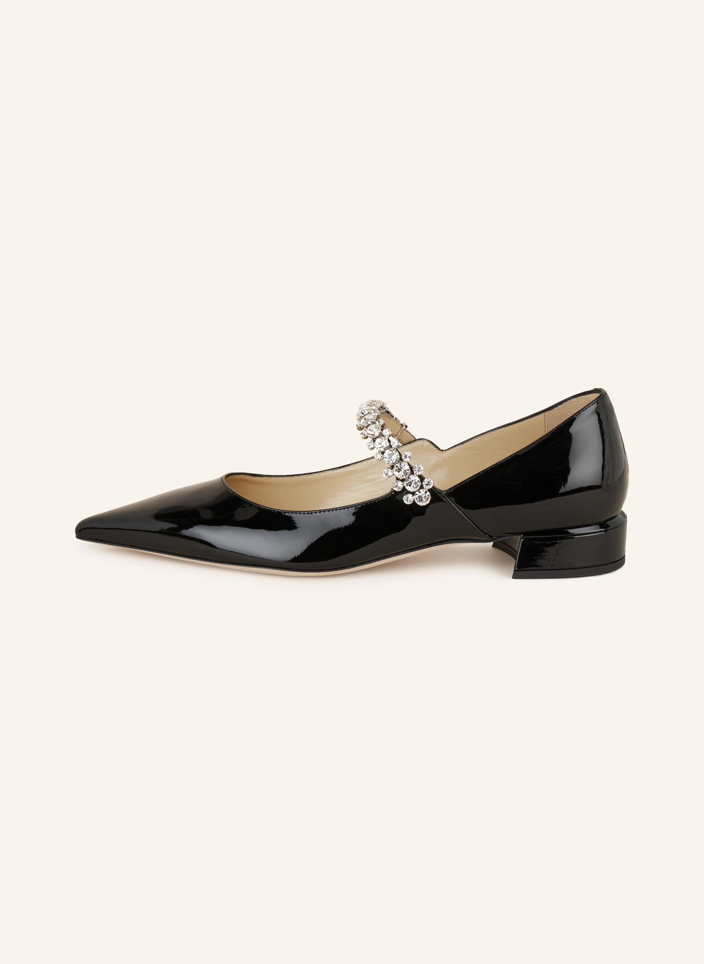 JIMMY CHOO Mary-Jane-Ballerinas mit Schmucksteinen