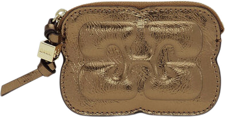 Ganni Ganni Bou Compact Zipped Wallet Met Bronze