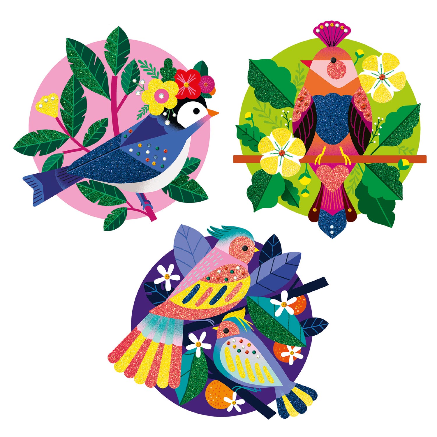 Djeco Vogels Versieren met Pailletten