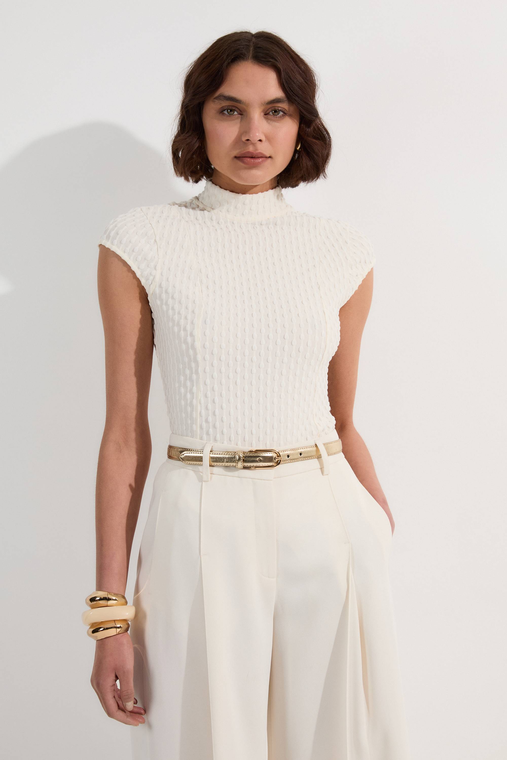 KarenMillen Textured Jersey Top