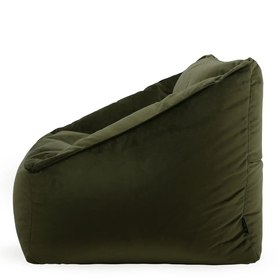 icon Zitzack Natalia - Fluwelen Zitzakfauteuil - Olijfgroen