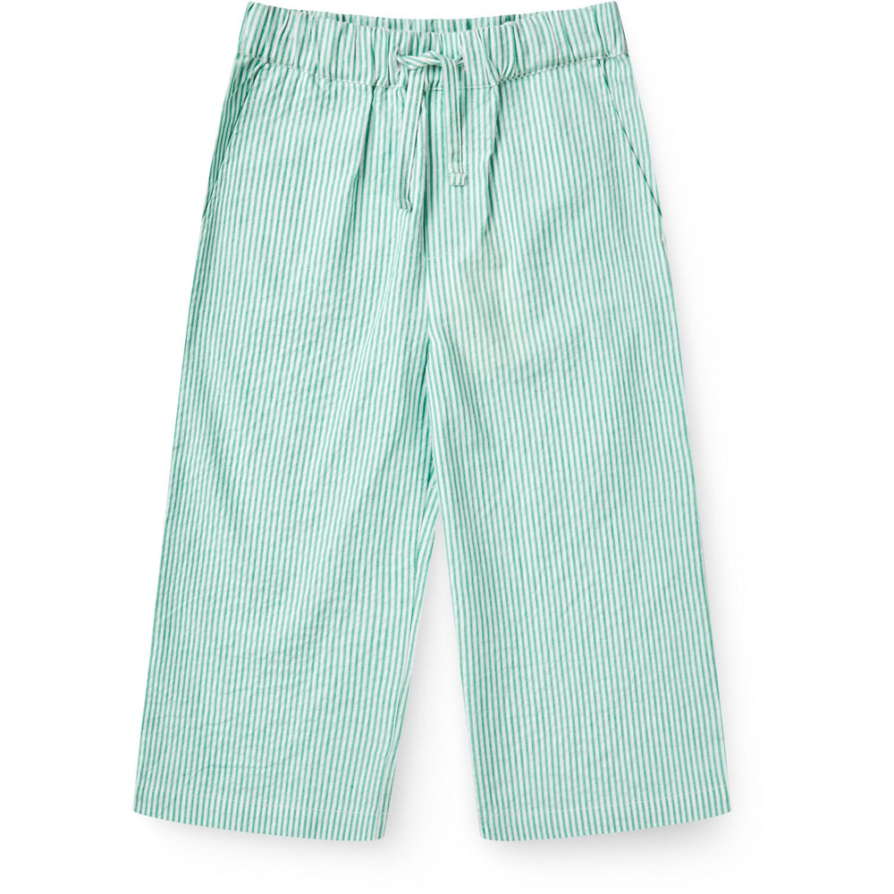 Køb COPENHAGEN COLORS Sharp Green W Cream Stripe Seersucker Pajama Bukser