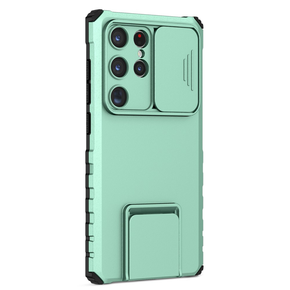 Samsung Galaxy S24 Ultra Hybrid Outdoor Hardcase Hülle mit Cam-Slider   Kickstand - Türkis (Matt)