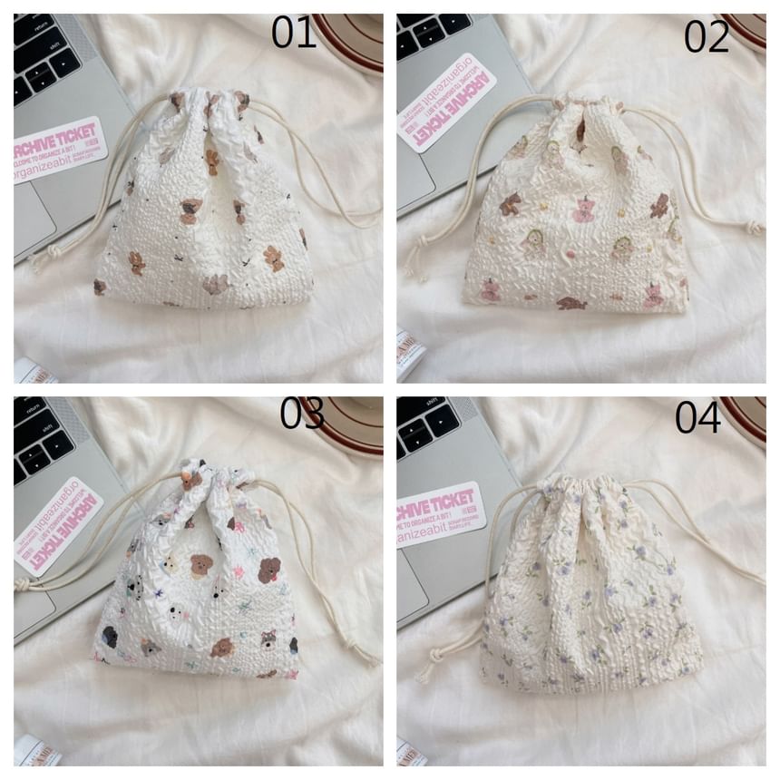 Bitabis - Print trekkoord etui make-up sanitair