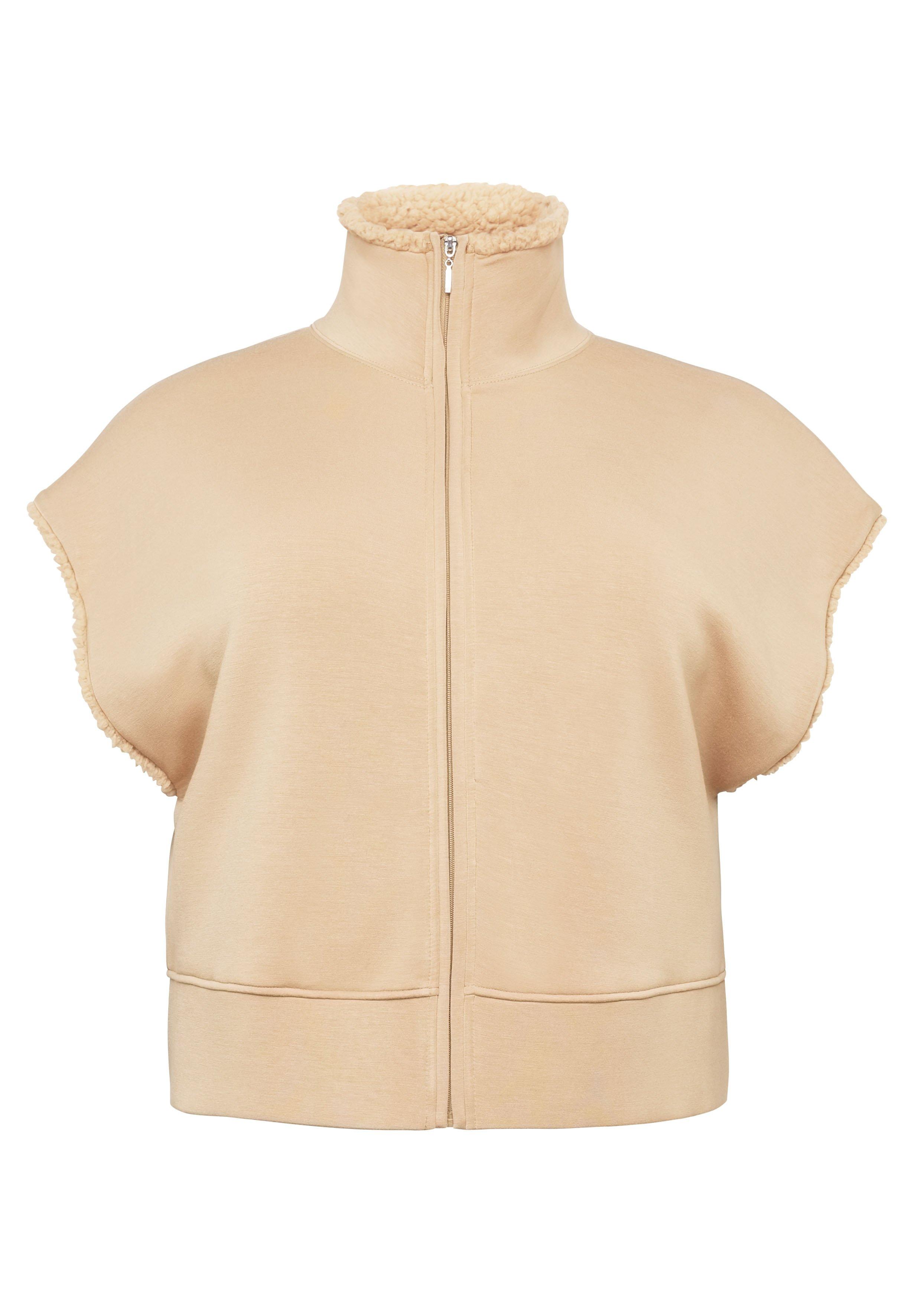 Sweatweste mit Teddyfleece und breitem Saumbund