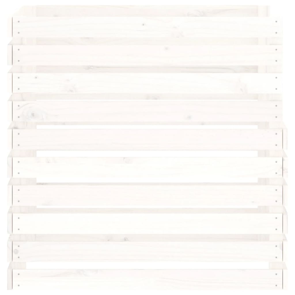 Composteur blanc 80x80x78 cm bois massif de pin