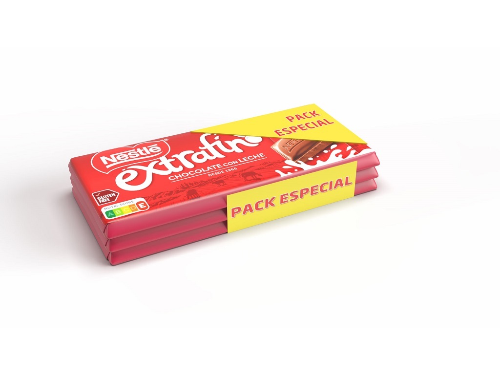 CHOCOLATE DE LEITE NESTLÃ EXTRAFINO PACK ESPECIAL 3X125G