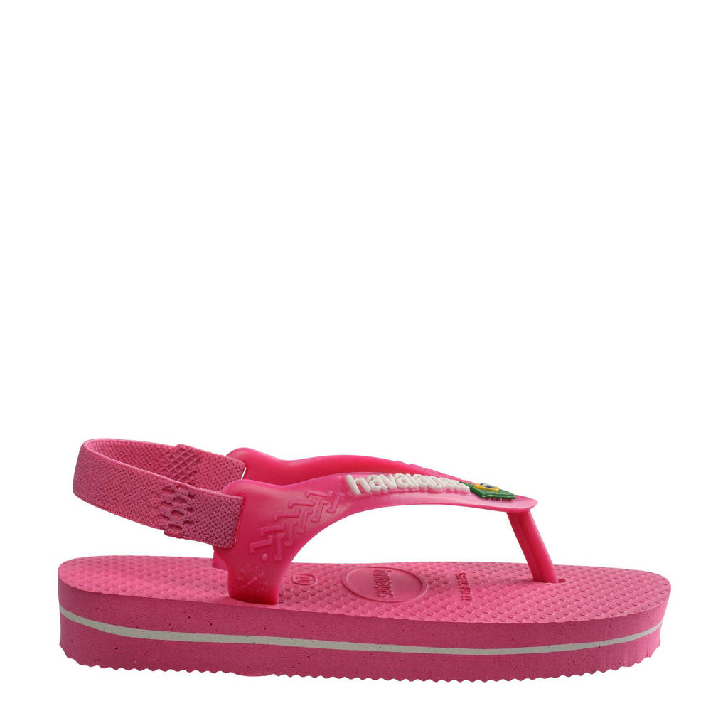 Havaianas Baby Brasil Logo IIteenslippers met hielbandje roze