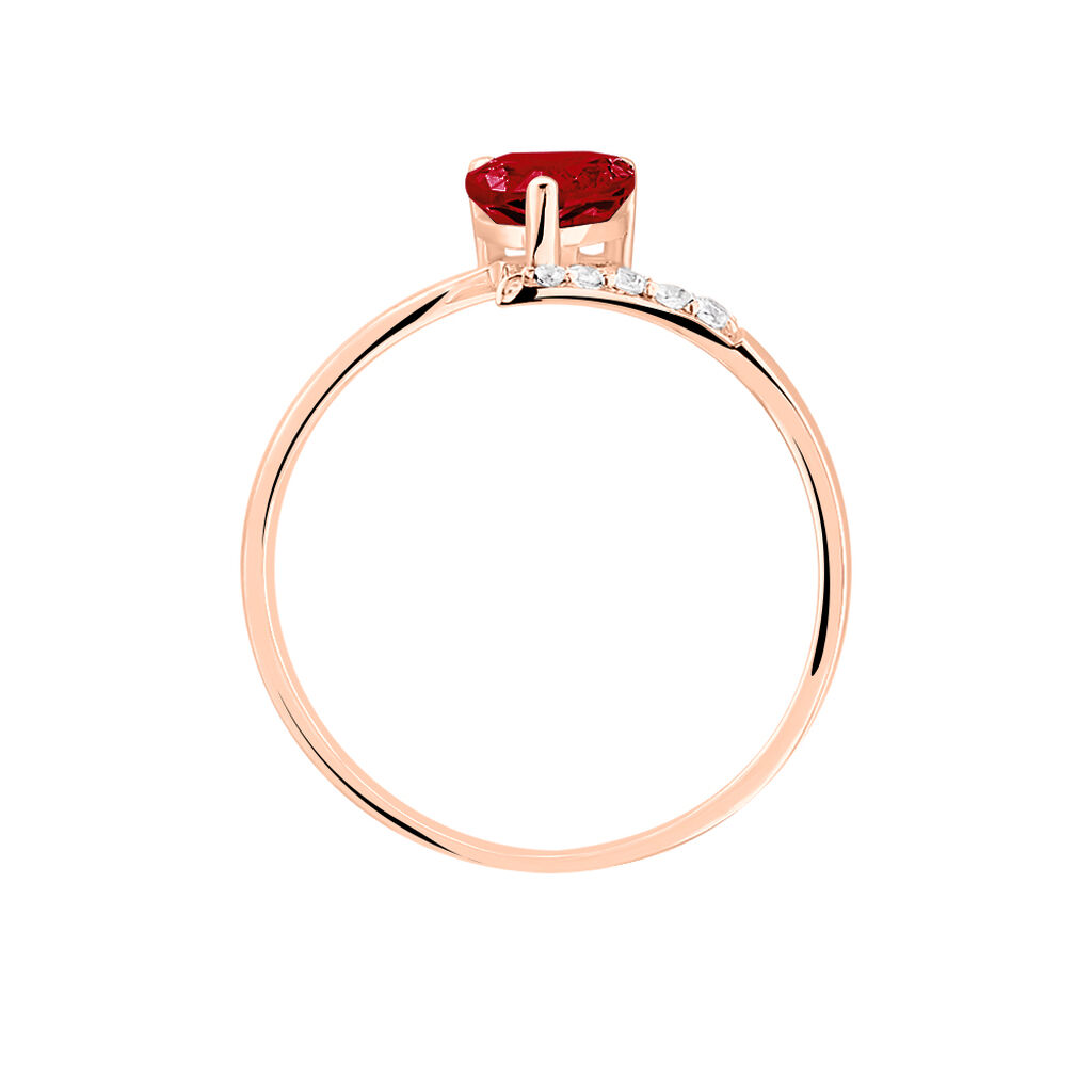 Bague Eva Or Rose Grenat Et Diamant