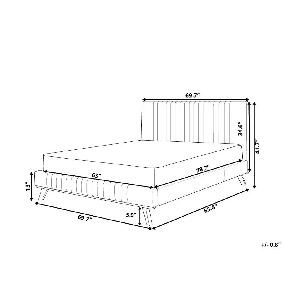 TALENCE - Tweepersoonsbed - Beige - 160 x 200 cm - Chenille