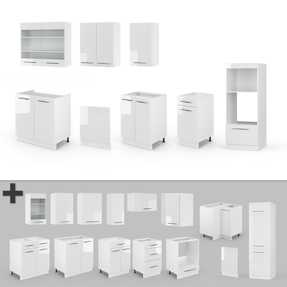 Vicco Küche Fame-Line 240 cm Küchenzeile Küchenblock Einbau Hochglanz