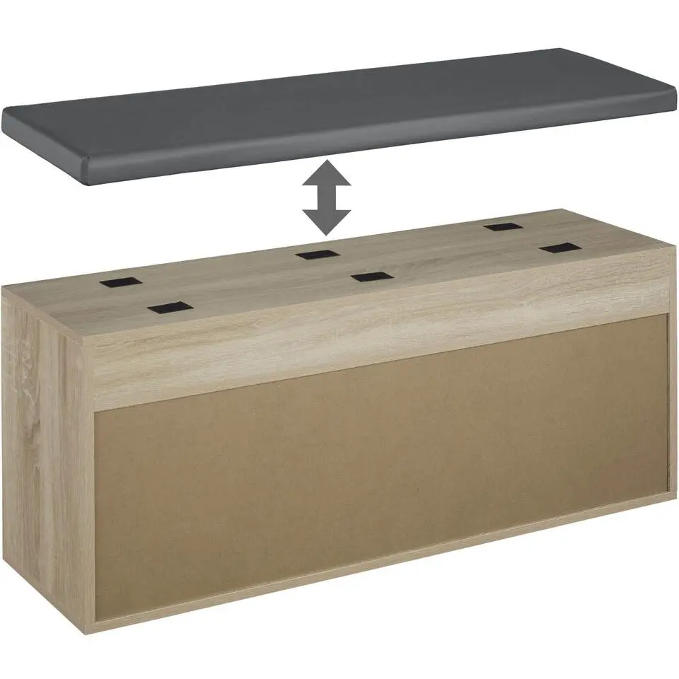 tectake Schoenenkast Natalya met zitkussen 104x30x49cm