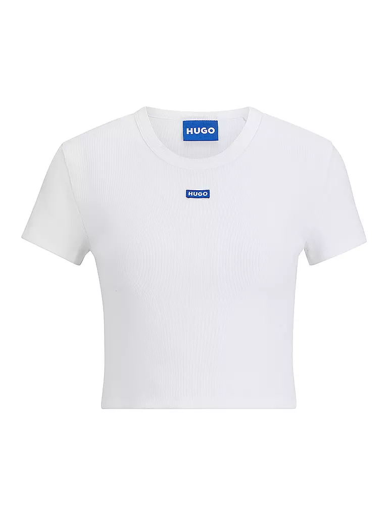 HUGO T-Shirt Cropped Fit weiss
