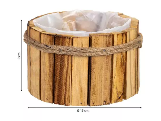 Panier rond en bois 15x15x9h cm
