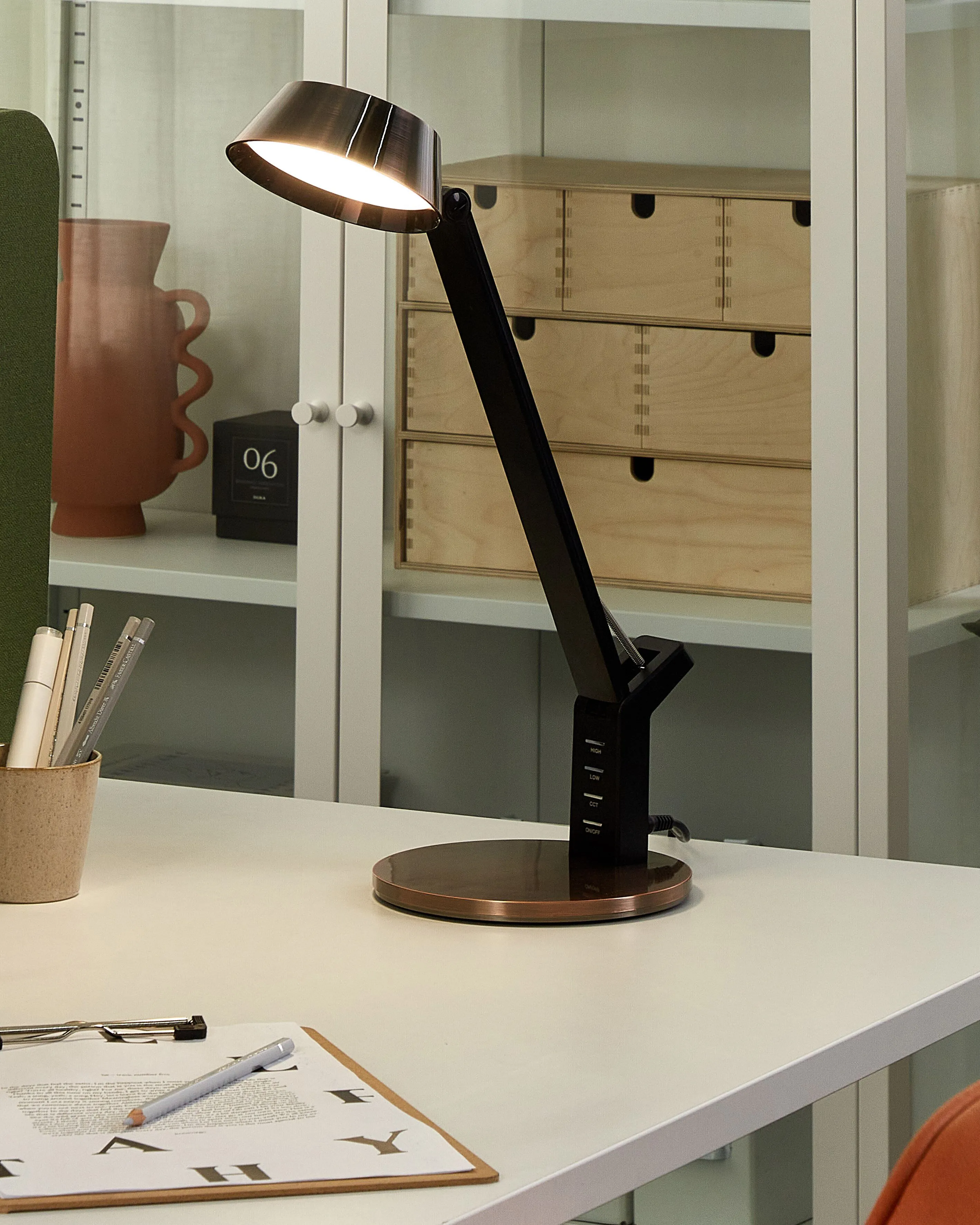 LED bureaulamp CHAMAELEON met dimmer Metaal Koper