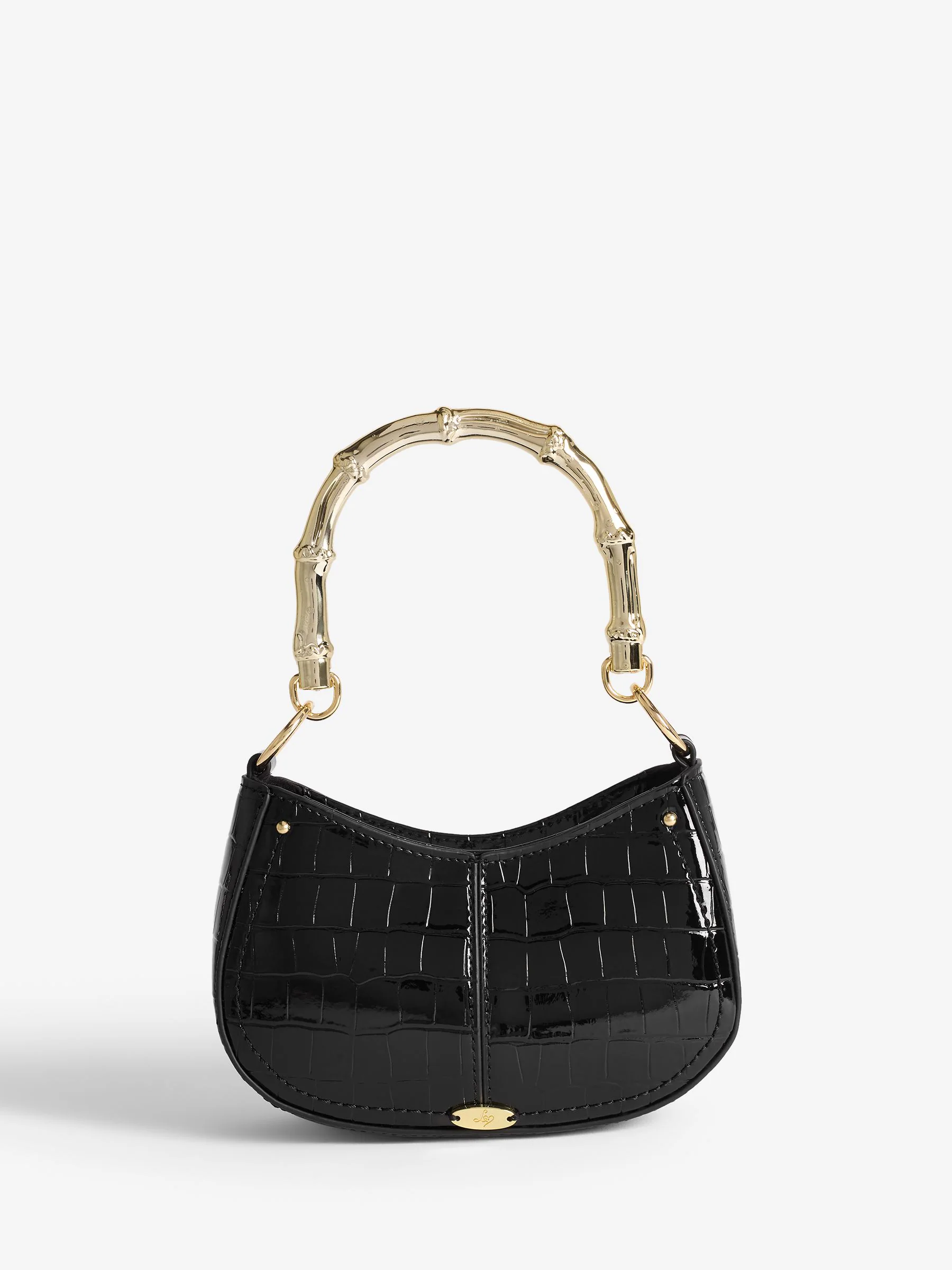 Zwart - Lipsy Mini Top Handle Bag with Bamboo Style Handle