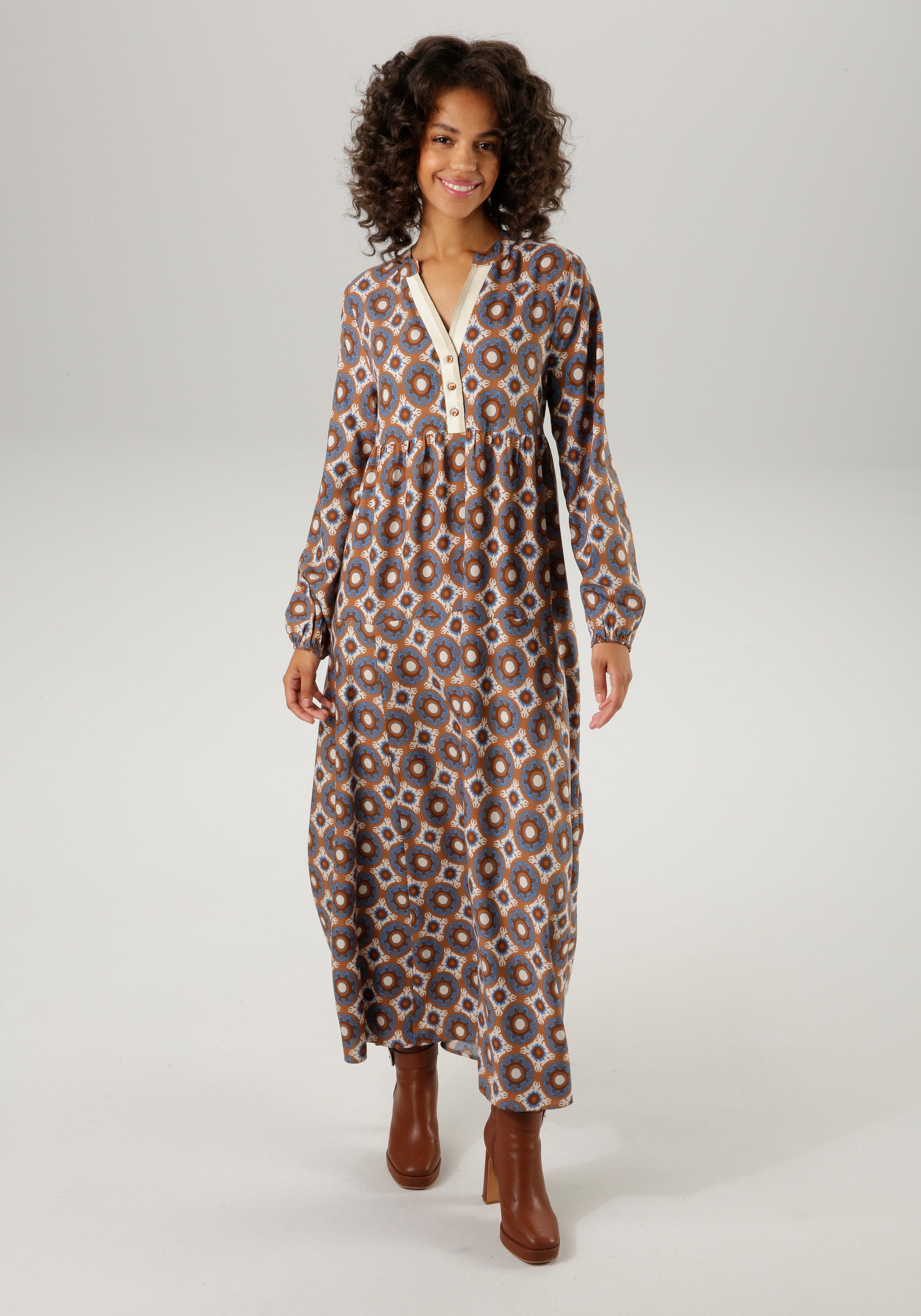 Aniston CASUAL Maxikleid mit fantasievollem Mandala-Druck