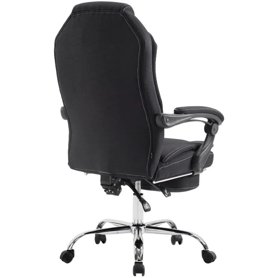 CLP Bureaustoel Castle chroom Frame - Stof - zwart
