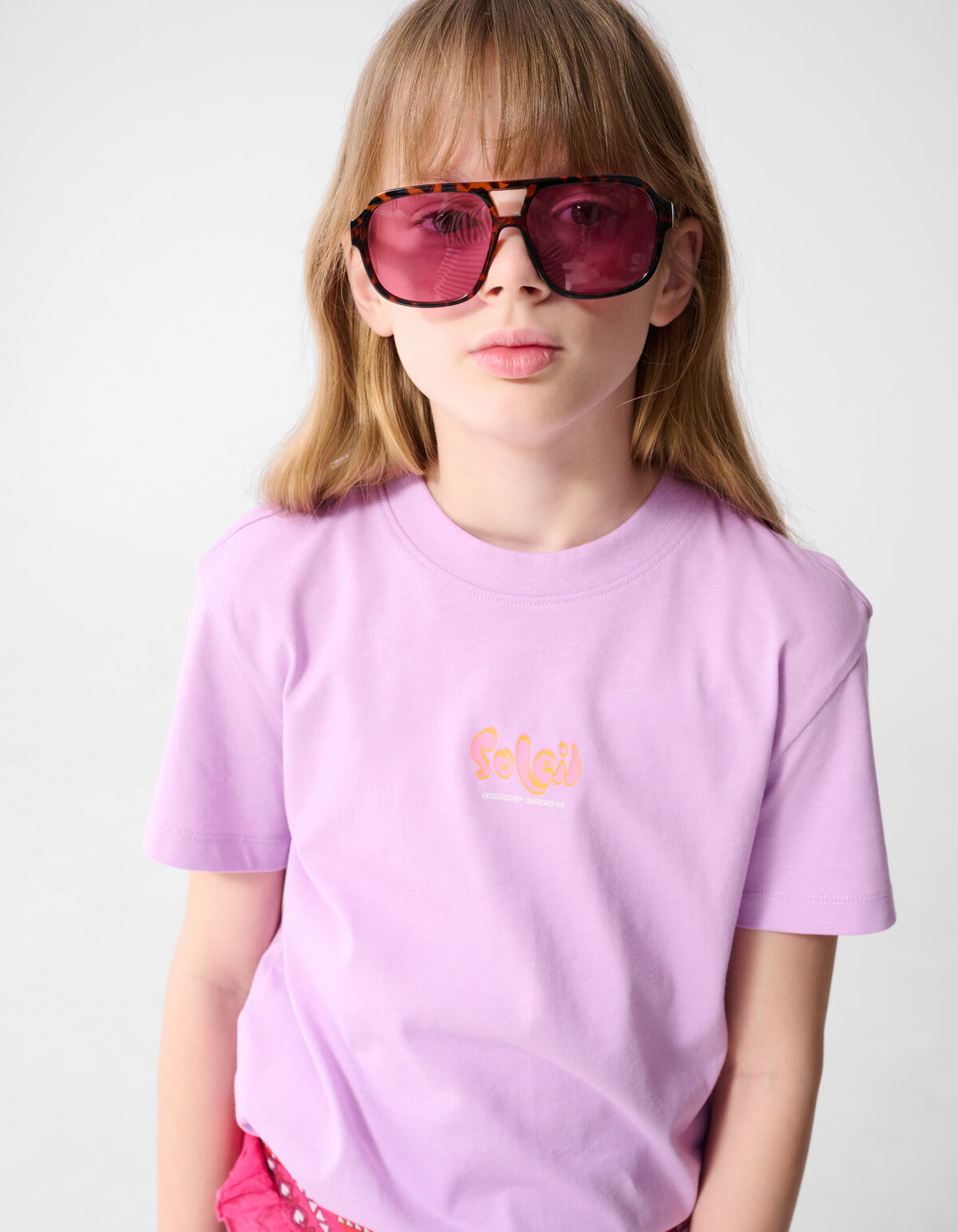 Soleil Artwork T-shirt Lichtpaars