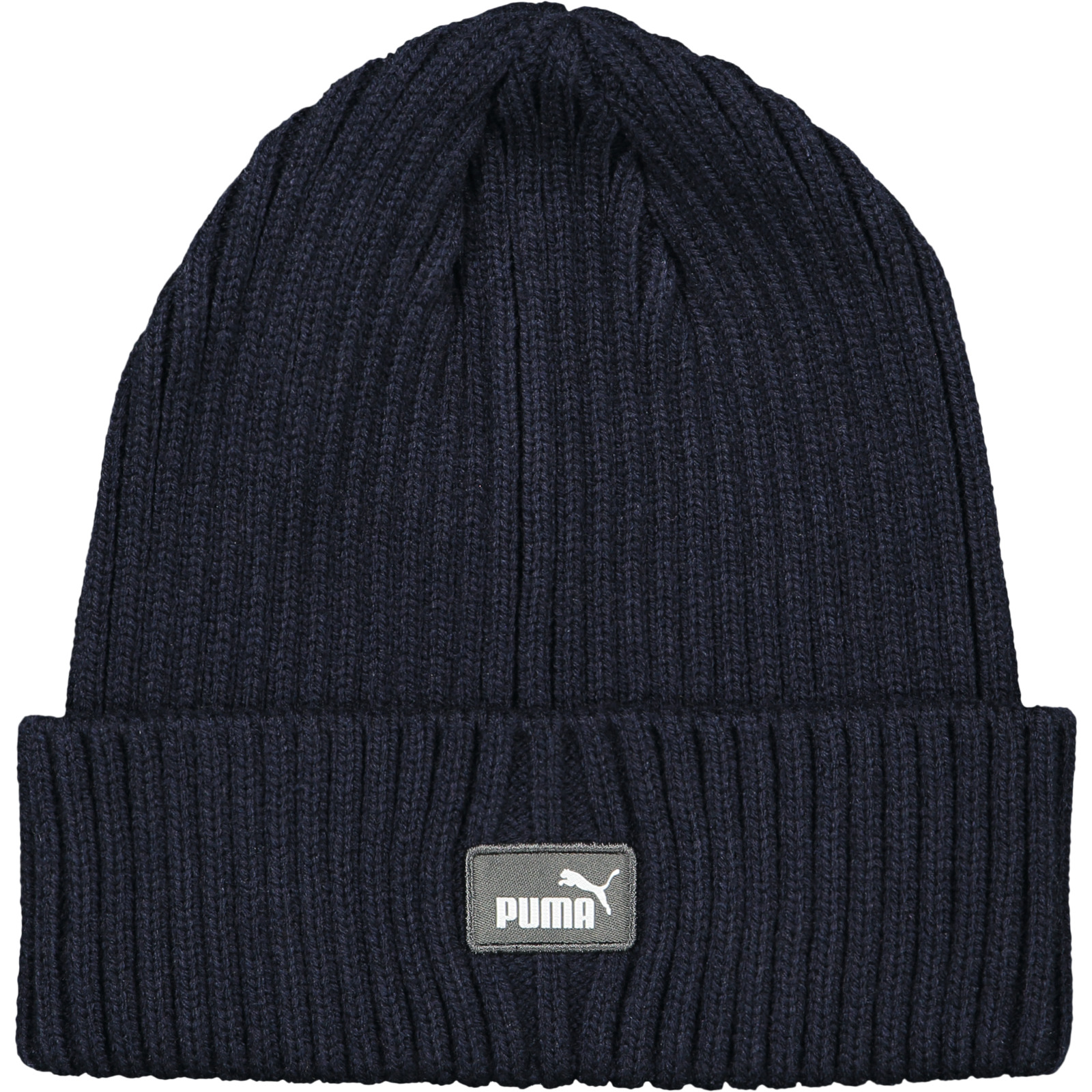 Puma Unisex-Beanie, mit Umschlag dunkelblau